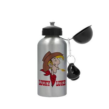Lucky Luke, Metallic water jug, Silver, aluminum 500ml