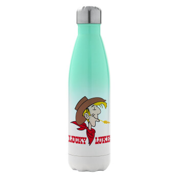 Lucky Luke, Metal mug thermos Green/White (Stainless steel), double wall, 500ml