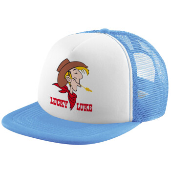 Λούκυ Λουκ, Καπέλο Soft Trucker με Δίχτυ Γαλάζιο/Λευκό