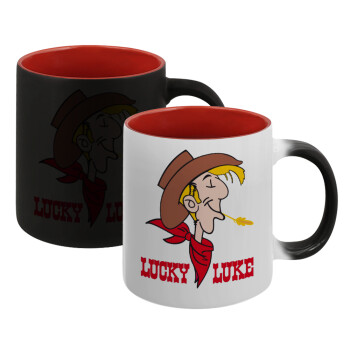 Lucky Luke, Κούπα Μαγική εσωτερικό κόκκινο, κεραμική, 330ml που αλλάζει χρώμα με το ζεστό ρόφημα (1 τεμάχιο)