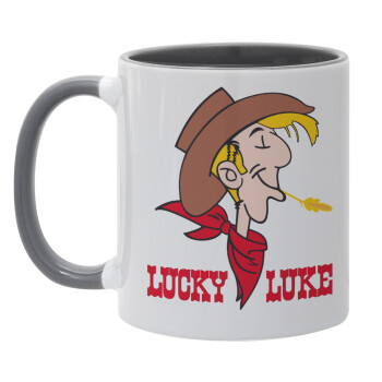 Lucky Luke, Mug colored grey, ceramic, 330ml