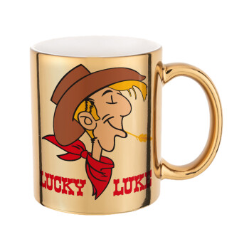 Lucky Luke, Mug ceramic, gold mirror, 330ml