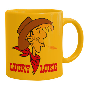 Lucky Luke, Ceramic coffee mug yellow, 330ml (1pcs)