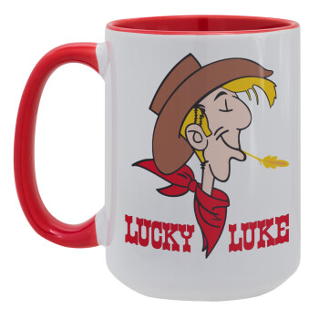 Lucky Luke, Κούπα Mega 15oz, κεραμική Κόκκινη, 450ml