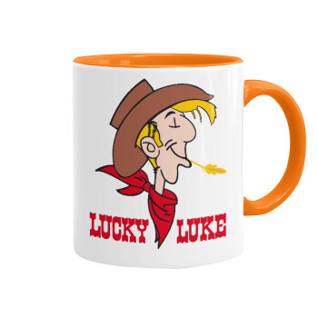 Lucky Luke, Mug colored orange, ceramic, 330ml
