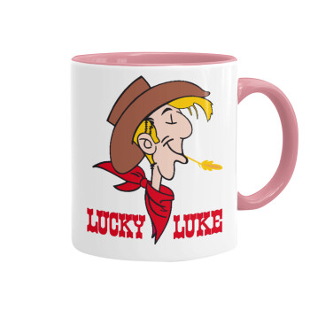 Lucky Luke, Mug colored pink, ceramic, 330ml