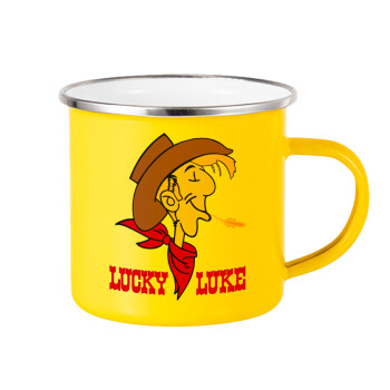 Lucky Luke, Κούπα Μεταλλική εμαγιέ Κίτρινη 360ml