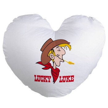 Lucky Luke, Μαξιλάρι καναπέ καρδιά 40x40cm περιέχεται το  γέμισμα