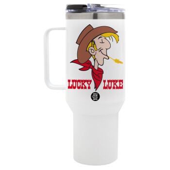 Lucky Luke, Mega Stainless steel Tumbler with lid, double wall 1,2L