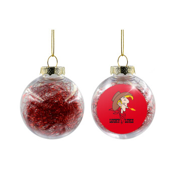 Λούκυ Λουκ, Χριστουγεννιάτικη μπάλα δένδρου διάφανη με κόκκινο γέμισμα 8cm