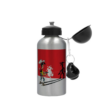 Lucky Luke shadows, Metallic water jug, Silver, aluminum 500ml