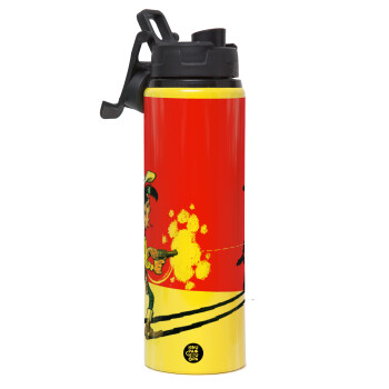 Lucky Luke shadows, Metallic water bottle with safety lid, 850ml aluminum