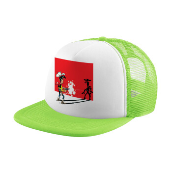 Λούκυ Λουκ σκιές, Καπέλο παιδικό Soft Trucker με Δίχτυ Πράσινο/Λευκό