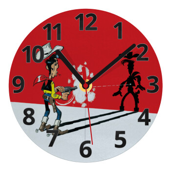 Lucky Luke shadows, Ρολόι τοίχου γυάλινο (20cm)