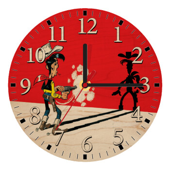 Lucky Luke shadows, Ρολόι τοίχου ξύλινο plywood (20cm)