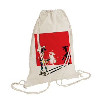 Lucky Luke shadows, Τσάντα πλάτης πουγκί GYMBAG natural (28x40cm)