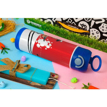 Lucky Luke shadows, Easter candle, Childrens hot water bottle, stainless steel, with safety straw, BLUE (500ml)