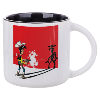 Lucky Luke shadows, Κούπα κεραμική 400ml Λευκή/Μαύρη