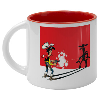 Lucky Luke shadows, Κούπα κεραμική 400ml Λευκή/Κόκκινη