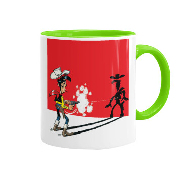Lucky Luke shadows, Mug colored light green, ceramic, 330ml
