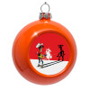 Orange Christmas tree ornament bauble 8cm