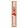 Easter Set, wooden keychain & scented flat Easter candle (30cm) (PINK)