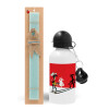 Easter Set, metallic aluminum water bottle (500ml) & scented flat candle (30cm) (TURQUOISE)