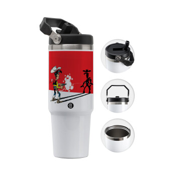 Lucky Luke shadows, 30oz stainless Steel Tumbler with Handle