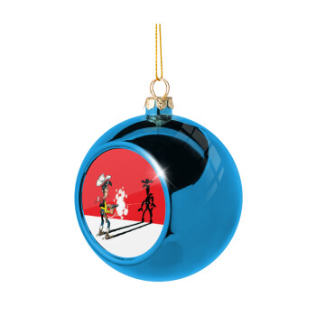 Lucky Luke shadows, Χριστουγεννιάτικη μπάλα δένδρου Μπλε 8cm