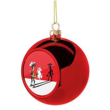 Lucky Luke shadows, Χριστουγεννιάτικη μπάλα δένδρου Κόκκινη 8cm