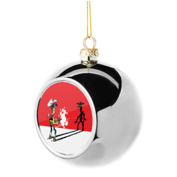 Lucky Luke shadows, Χριστουγεννιάτικη μπάλα δένδρου Ασημένια 8cm