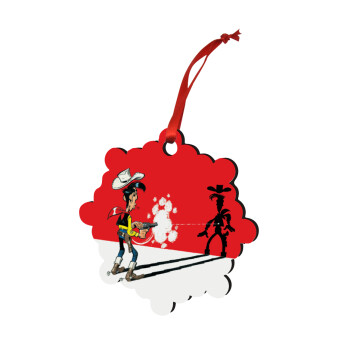 Lucky Luke shadows, Christmas ornament snowflake wooden 7.5cm