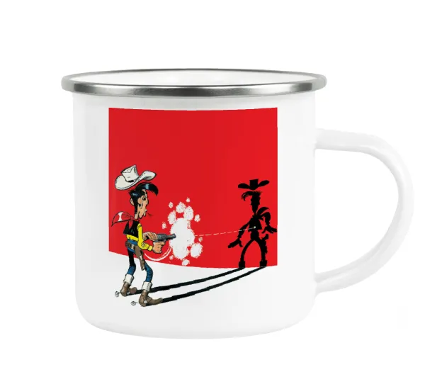 Lucky Luke shadows — Metallic enamel cup white 360ml