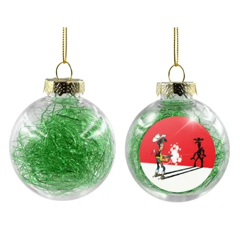 Lucky Luke shadows, Transparent Christmas tree ball ornament with green filling 8cm