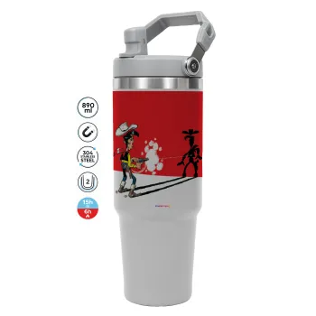 Λούκυ Λουκ σκιές, ΓΚΡΙ χρώματος Θερμός Ανοξείδωτο 890ml (30oz) με χερούλι