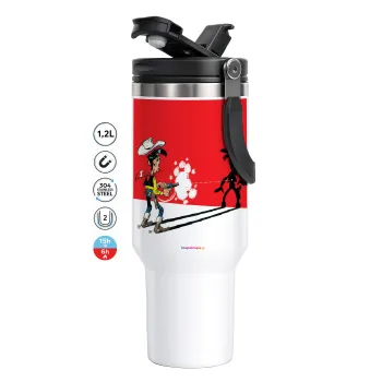 Λούκυ Λουκ σκιές, Mega Tumbler με καπάκι, διπλού τοιχώματος (θερμό) 1,2L