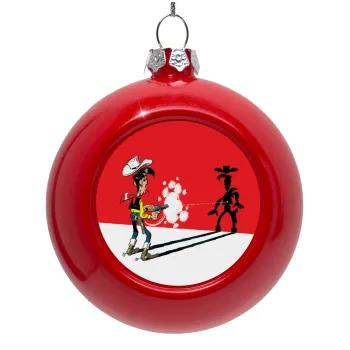 Λούκυ Λουκ σκιές, Στολίδι Χριστουγεννιάτικη μπάλα δένδρου Κόκκινη 8cm