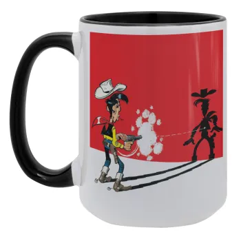 Λούκυ Λουκ σκιές, Κούπα Mega 15oz, κεραμική Μαύρη, 450ml