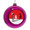 Purple Christmas tree ornament bauble 8cm
