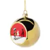 Golden Christmas tree ball ornament 8cm