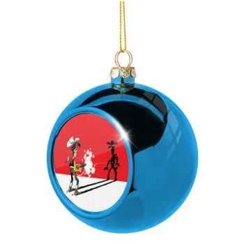 Lucky Luke shadows, Blue Christmas tree ball ornament 8cm