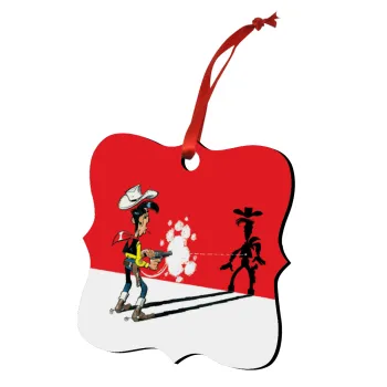 Lucky Luke shadows, Christmas ornament polygon wooden 7.5cm
