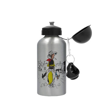 Lucky Luke comic, Metallic water jug, Silver, aluminum 500ml