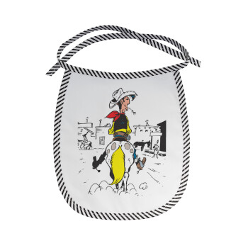 Λούκυ Λουκ comic, Σαλιάρα μωρού αλέκιαστη με κορδόνι Μαύρη