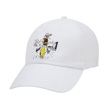 Λούκυ Λουκ comic, Καπέλο Ενηλίκων Baseball Λευκό 5-φύλλο (POLYESTER, ΕΝΗΛΙΚΩΝ, UNISEX, ONE SIZE)