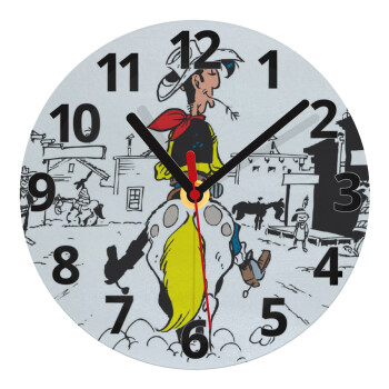 Λούκυ Λουκ comic, Ρολόι τοίχου γυάλινο (20cm)
