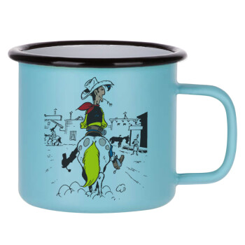 Lucky Luke comic, Κούπα Μεταλλική εμαγιέ ΜΑΤ σιέλ 360ml