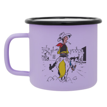 Λούκυ Λουκ comic, Κούπα Μεταλλική εμαγιέ ΜΑΤ Light Pastel Purple 360ml