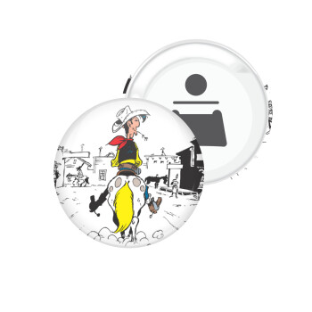 Λούκυ Λουκ comic, Μαγνητάκι και ανοιχτήρι μπύρας στρογγυλό διάστασης 5,9cm