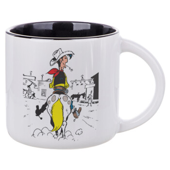 Lucky Luke comic, Κούπα κεραμική 400ml Λευκή/Μαύρη